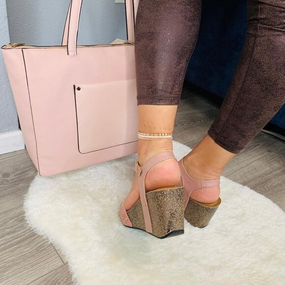 Women's Rose Platform Wedge Summer Casual Sandals - Picture 9 of 15